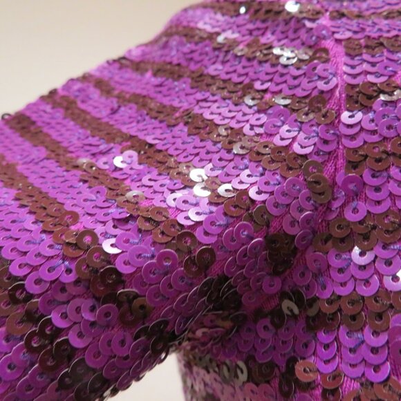 Women XXS Purple Sequins T-Shirt Top J.Crew Short Sleeve Crew Neck Sparkly Fun - Picture 4 of 11